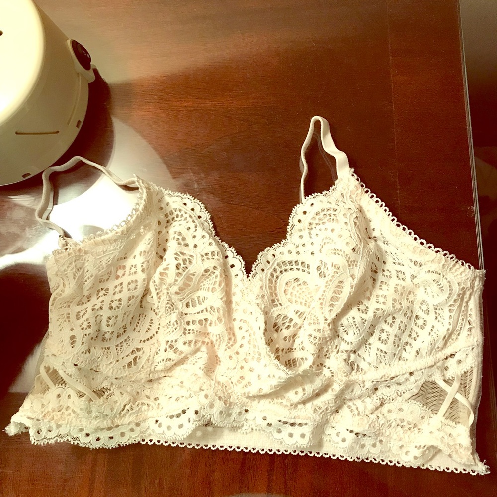 Cream lace bralette